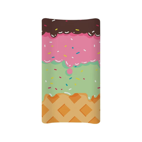 Cute Ice Cream Print Changing Pad Covers for Girls Boys Ultra Soft Cozy Changing Table Sheet Fitted 32"X16" Changing Pad Covers Funny Food Print S...