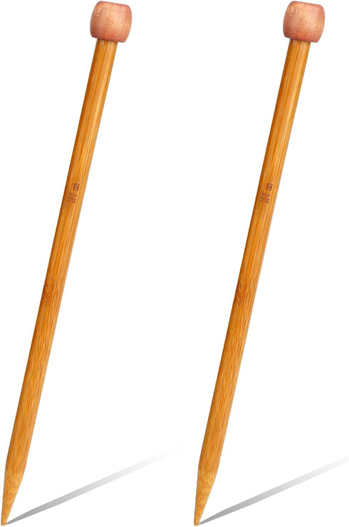 10 mm Bamboo Knitting Needle Straight Single Pointed 10 Inch Long Wooden Knitting Needles Wooden Sweater Thick Knitting Needles for Beginners, Soc...