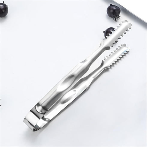 2 Pcs Ice Tongs for Ice Bucket 6.7 Inch - Premium Stainless Steel Ice Tongs with Teeth for Ice Sugar Cubes Tea Party Coffee Bar Food Serving, Silv...