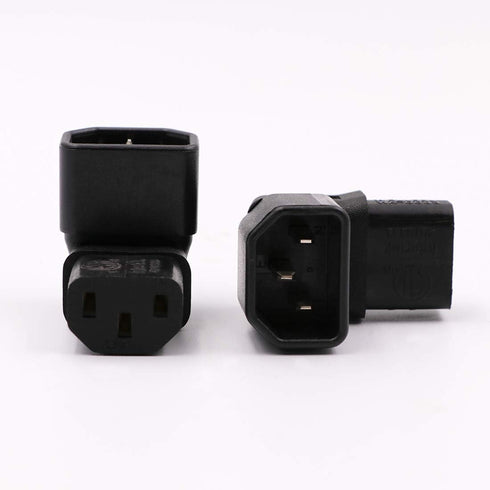 IEC C14 to C13 Power Adapter PDU Plug/Socket Down 90 Degree for LCD Wall Mount TV 2 Pack...