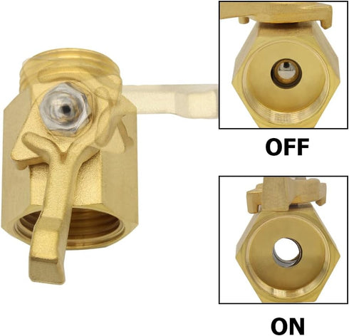 Hooshing Garden Hose Shut Off Valve Heavy Duty Brass 3/4" GHT Garden Hose Connector Water Flow Control Valve...
