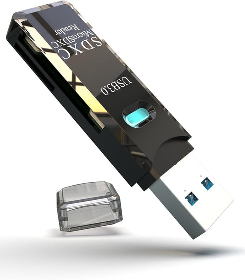 USB3.0 Micro SD Card Reader, 5Gbps 2-in-1 SD Card Reader to USB Adapter, Wansurs Memory Card Reader for SDXC, SDHC, MMC, RS-MMC, Micro SDXC, Micro...