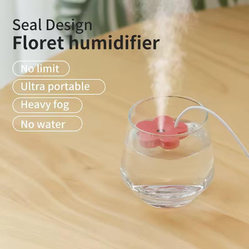 Mini USB Humidifier Diffuser for Home, Office or Room, White, 0.5L Capacity, Stainless Steel Filter (Red)...