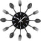 Timelike Kitchen Wall Clock, 3D Removable Modern Creative Cutlery Kitchen Spoon Fork Wall Clock Mirror Wall Decal Wall Sticker Room Home Decoratio...