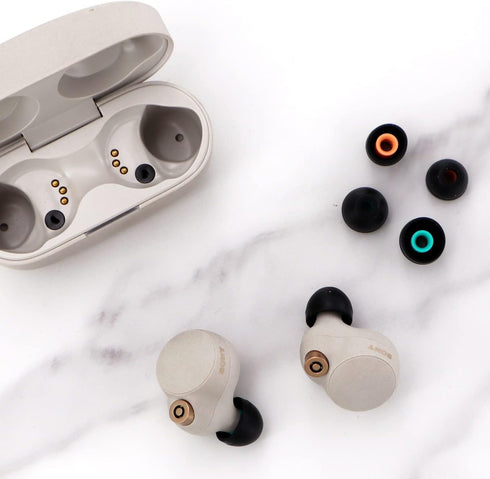 6 Pairs WF-1000XM5 Ear Tips Buds, Small Medium 2 Size Replacement Silicone Rubber Eartips Earbuds Wing Gel Skin Cover Accessories Compatible with ...
