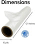Wash Away Water Soluble Embroidery Stabilizer and Topping 12" inch x 15 Yard by H.B.I. Products...