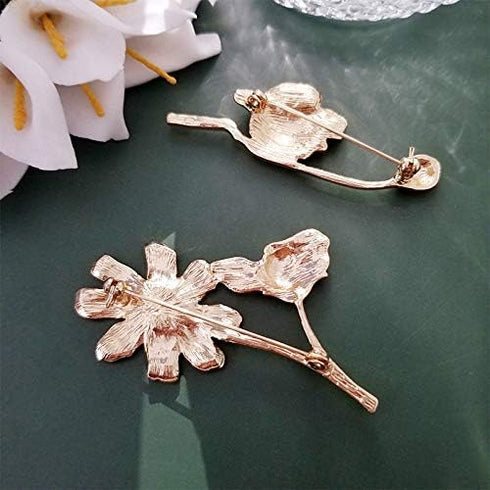 Flower Brooch Pin Tulip Lily Magnolia Enamel Brooch Pins Fashion Lapel Pins Accessory for Backpacks Badges Hats Bags for Women Girls Gift (Tulip)...
