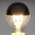 A60 Half Chrome Light Bulbs 3Pack 4 Watts(40W Equivalent) E27 Base LED Filament Vintage Edison Bulb with Mirror Half Chrome Silver Bulbs for Bathr...