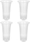 Beautyflier 5” Pack of 4 Clear Flower Pot Planter Plastic Orchid Pot with Holes Tall Plant Pots for Home Office Desk Garden Flower Shop Decoration...