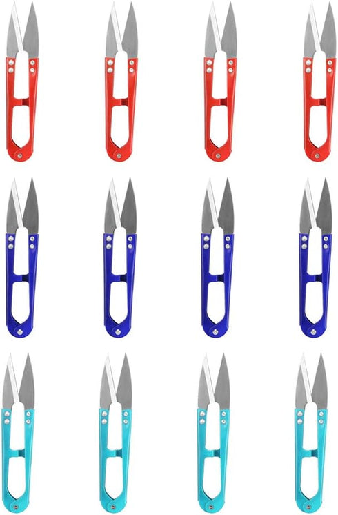 Hilitand 12pcs Sewing Scissors Yarn Thread Cutter 4.3inch Mini Small Snips Trimming Nipper - Great for Stitch,DIY Supplies,Mixed Color...