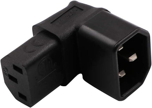 IEC C14 to C13 Power Adapter PDU Plug/Socket Down 90 Degree for LCD Wall Mount TV 2 Pack...