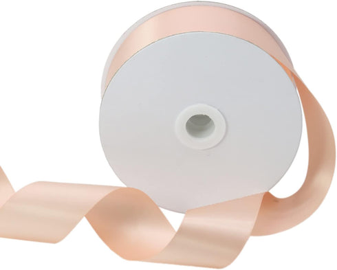 50Yards Peach Double Faced Satin Ribbon 1 1/2 inch Flower Boutique Gift Wrapping Ribbon for DIY Crafts Bow Hair Headband Accessories-1.5inch Ribbo...