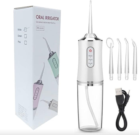 Dental Flosser Water Jet Oral Irrigator for Teeth, Dentures, and Braces Portable Rechargeable Multipe Pressure Modes...