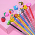 24 Pack Kids Wooden Pencils, Colorful Stripe Pencil with Cute Animals Eraser for Children, and School Supplies Pencils for Kids...