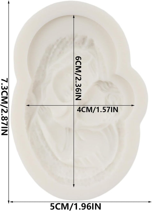 Virgin Mary Silicone Mold Mother and Baby Fondant Molds for Cake Decoration Cupcake Topper Sugar Craft Chocolate Candy Gum Paste Polymer Clay...