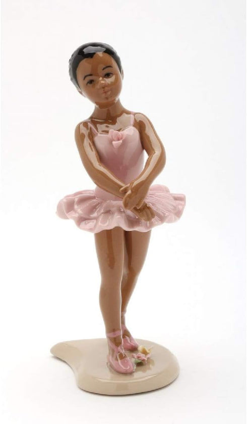 20901 African American Ballerina in Pink Dress 6 1/8" H...