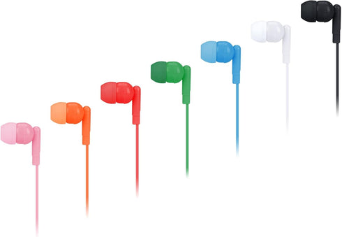 21 Pack Bulk Earbuds Classroom Student Headphones Bulk Class Set Ear Buds Wired Disposable Durable Colorful Earphones with Good Sound Quality Indi...