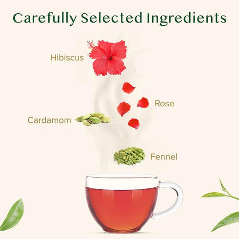 VAHDAM, Hibiscus Rose Tea Bags - 100% Whole Hibiscus Flowers Herbal Tea Bags (100 Count) With Rose, Chamomile & Exotic Spices | Caffeine Free, Flo...