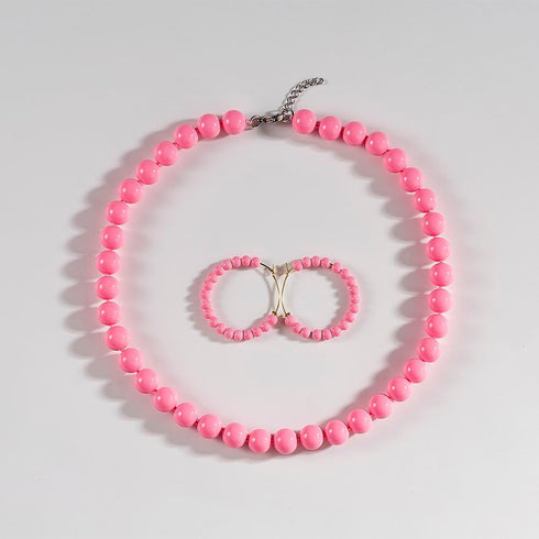 Faux Hand Knotted Glass Imitation Pearls Necklace Earring Jewelry Sets Varios colores for Women...