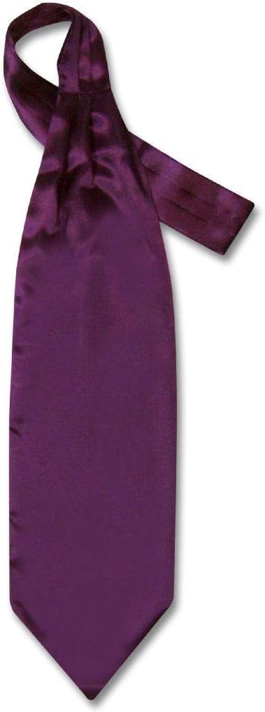 Biagio ASCOT Solid EGGPLANT PURPLE Color Cravat Men's Neck Tie...
