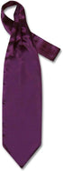 Biagio ASCOT Solid EGGPLANT PURPLE Color Cravat Men's Neck Tie...