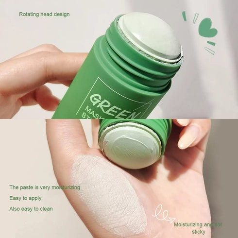 2PACK Girl Green Tea Solid Mask Green Tea Mask Stick Deep Cleaning Mud Mask Stick Oil Control Anti-Acne Eggplant Masks Purifying Clay Stick Mask S...