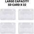 Slot Portable SD Card Case, 4 Individual Transparent Plastic Memory Card Cases, Holds a Total of 32 SD Cards, waterproof and Dust Resistant SD Car...