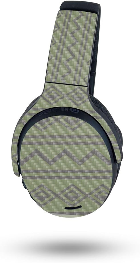 MightySkins Carbon Fiber Skin Compatible with Skullcandy Crusher ANC 2 - Green Western | Protective, Durable Textured Carbon Fiber Finish | Easy t...