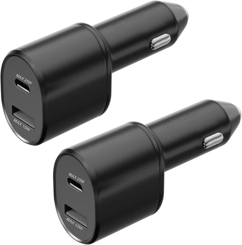 Super Fast Dual Car Charger (25W+15W)-2-Pack PD25W & QC 15W Car Charger Adapter for Samsung Galaxy S24 Ultra/S24/S24+/S23/S23 Ultra/S23+/S22/S22 U...