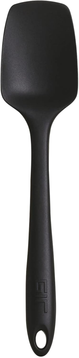 GIR: Get It Right Mini Silicone Spoonula Spatula - 8.3 In L x 1.8 In W, Black - Nonstick & Heat Resistant Kitchen Spatula - Seamless Single-Piece ...