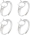 Beebeecraft 1 Box 4Pcs Prong Ring Settings Adjustable 4 Claw Ring Blanks Finger 9.5x8mm Tray Ring Components for Jewellery Making Kit Findings DIY...