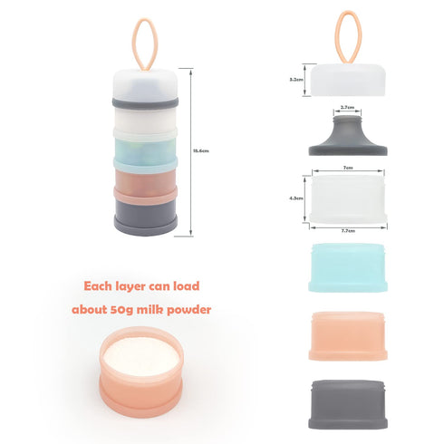 Baby Formula Dispenser, Formula Container, BPA Free, 4 Layers, Baby Feeding Travel Storage Container, Portable Milk Powder Dispenser Container, No...