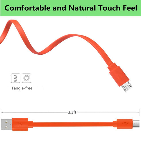 Saipomor Flip4 Replacement Cable Micro USB Fast Charger Flat Cord Compatible with JBL Flip4 Flip3 Clip3 Charge2+ Charge3 Pulse3 Bluetooth Speaker ...