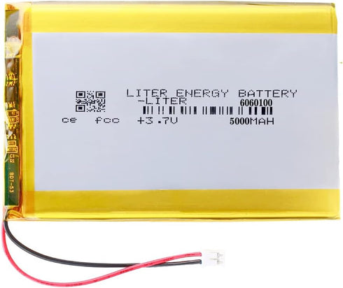 3.7V 6060100 5000mAh Lithium Polymer ion Battery Rechargeable Polymer Battery Pack with JST 2.0mm Connector...