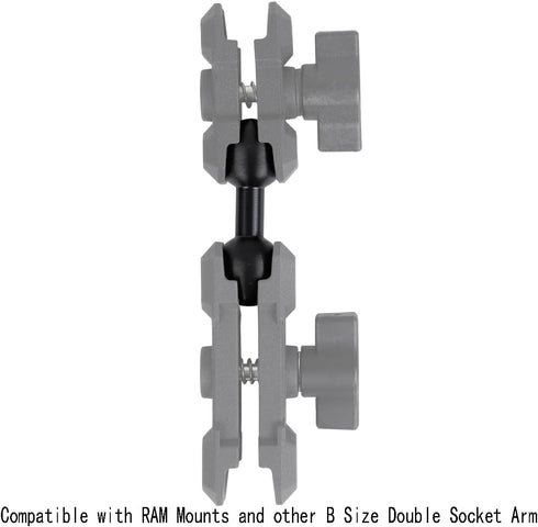 All-Metal Double Heads 1" Ball Adapter Ball Mount Holder Compatible with Ram Double Socket Arm and Other 1'' Ball Phone Holder...