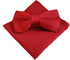 Men’s Classic Pre-Tied Satin Formal Tuxedo Bowtie with Handkerchief Adjustable Length for Wedding Party and Prom (RED)...