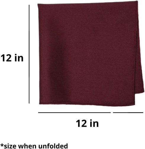 tiemart Dark Burgundy Matte Finish Pocket Square...