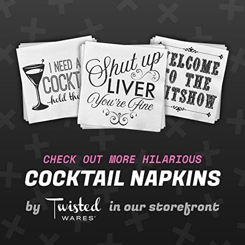 Twisted Wares - Funny Cocktail Napkins - FUKITOL RX - Boutique Cocktail Napkins - Perfect for any Celebrations 5"X5" (20 Pack)...