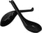 2PCS Asian Soup Spoons, Chinese Japanese Miso Ramen Wonton Dumpling Pho Rice Noodle Soba Soup Spoons, Black Melamine Spoons...