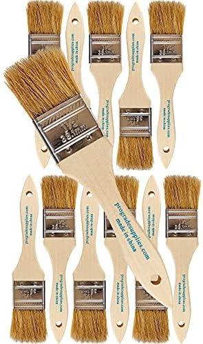 Pro Grade - Chip Paint Brushes - 12 Ea 1.5 Inch Chip Paint Brush Light Brown...