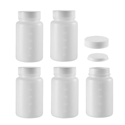 uxcell Plastic Lab Chemical Reagent Bottle 250ml/8.5oz Wide Mouth Sample Sealing Liquid Storage Containers 5pcs...