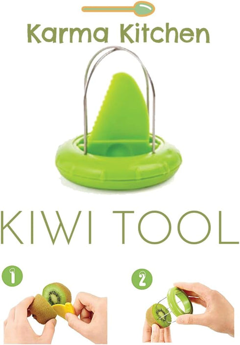 Fast Peel Any Fruit Or Soft Vegetable With Ease. Kiwi Slicer Peeler Pitter Scooper, Mango And Kimi Corer, Kiwi Fruit Scoop Kitchern Tool_Green...