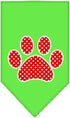 Pet and Dog Bandana Screen Printed, Red Swiss Dot Paw Yellow Small...