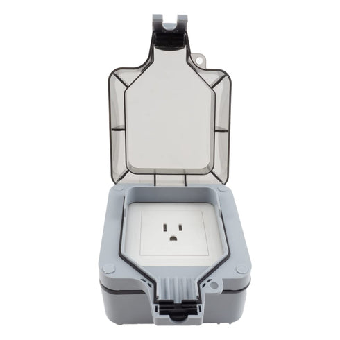 Waterproof Dustproof Box with Wall Socket Charging, Weatherproof in Use Outlet Cover, Waterproof Outlet Plug Cover and Protector, Lockable, Single...