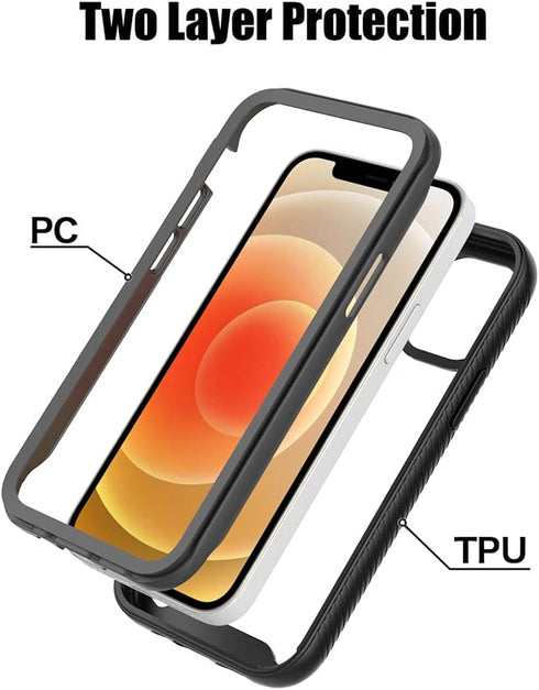 Compatible with iPhone 12 Mini, Rainbow Unicorn Black Pattern Dual Layer Heavy Duty Shockproof Shockproof Defender Transparent Bumper Back Cover P...