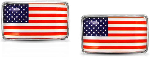 World Traveler Vacation Airplane Globe Flag Usa UK Canada Cufflinks For MenTeens Enamel Stainless Steel...