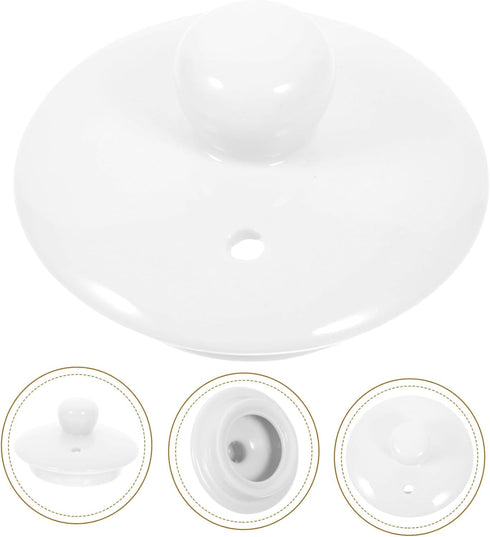 PRETYZOOM Tea Cup Lid Tea Kettle Tea Pot Accessory Home Supply Replacement Lid for Tea Cup Retro Teacup Lid Replacement Tea Cup Cover White Teapot...