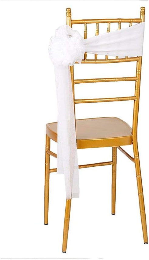 10pcs Spandex Stretch Ready to Use Chair Sashes Bows for Beach Wedding Party Decoration (White)...