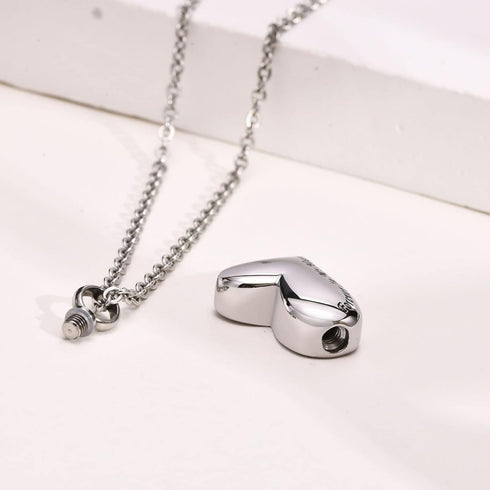 VNOX Heart Urn Necklace for Ashes - Memorial Cremation Jewelry for Ashes,Forever in My Heart Urn Locket for Ashes Stainless Steel Urns Pendant Kee...