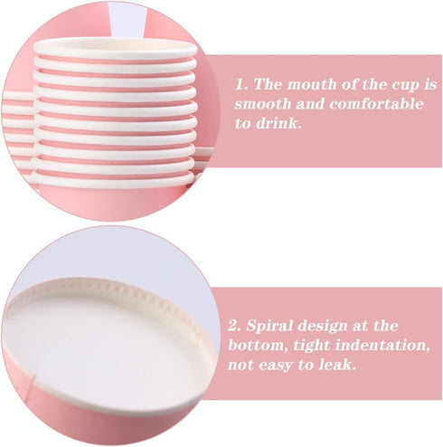Bathroom Paper Cups 3oz 50 Count, Disposable Mouthwash Paper Cups, Pink Small Cup for Mouthwash Cups, Espresso Cups, Medicine Cups...